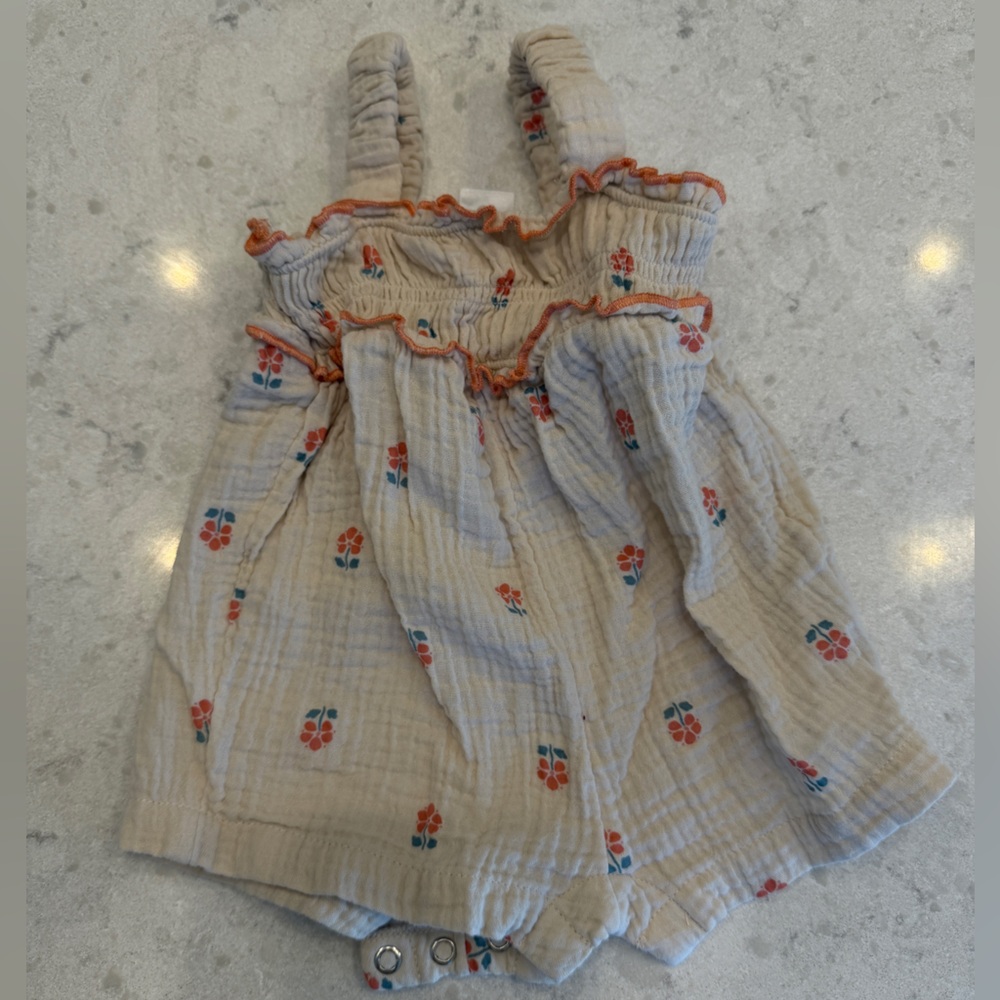 Carter's Cream and Orange Baby Romper